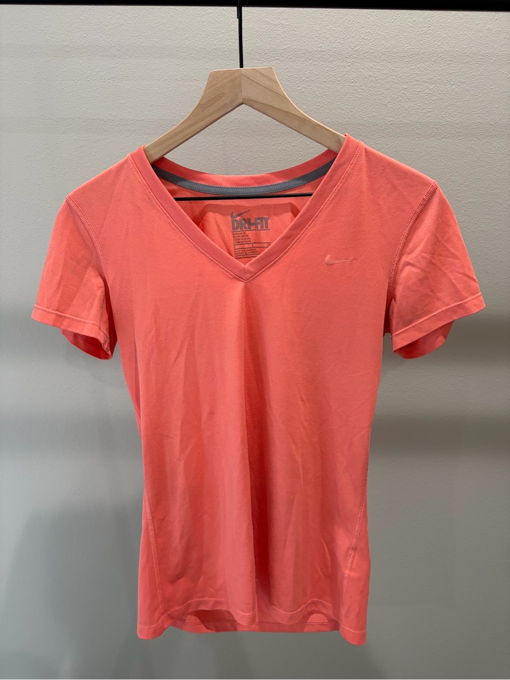 Nike Women's Short Sleeve V-Neck Tee - Coral Pink